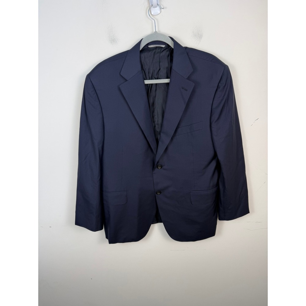 Canali Navy Blue Wool Silk Blazer Sport Coat Made in Italy Size 54 44R
